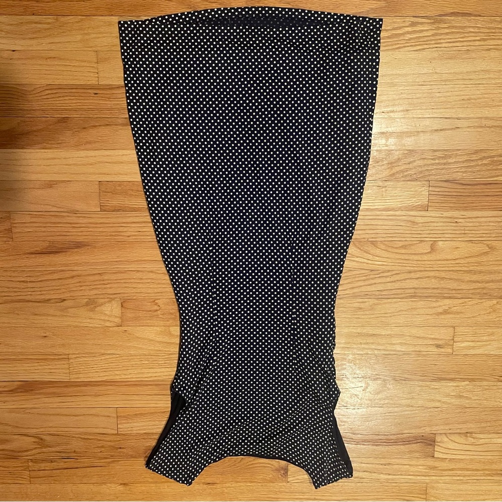 2FOR$30 Loft Navy Polkadot Stretchy Fitted Pencil Dress With Ruching - Picture 7 of 7